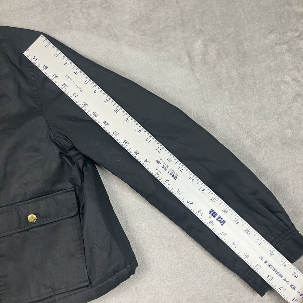 J Crew Barn Jacket Cropped WMNS XS Black Ripstop Cotton Corduroy Primaloft CN056 - Picture 12 of 16